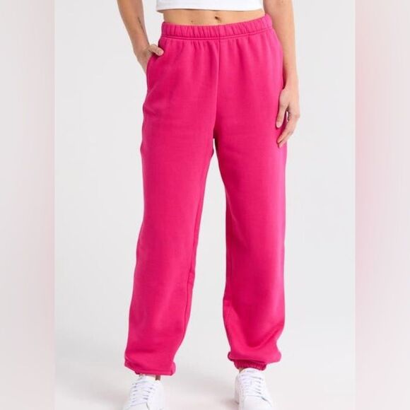 Good American Neon Pink Cotton Jogger Sweatpants - Size 7 / 4XL - Picture 2 of 8